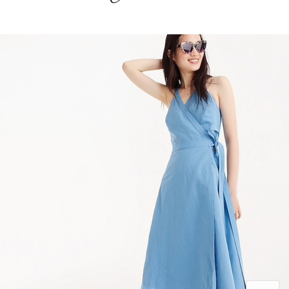 Jcrew Linen Wrap Dress